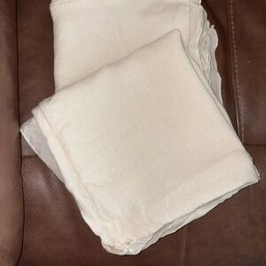 Set of 2 Pottery Barn Standard Pillow Shams  CREAM linen ruffle zipper 20" x 20"